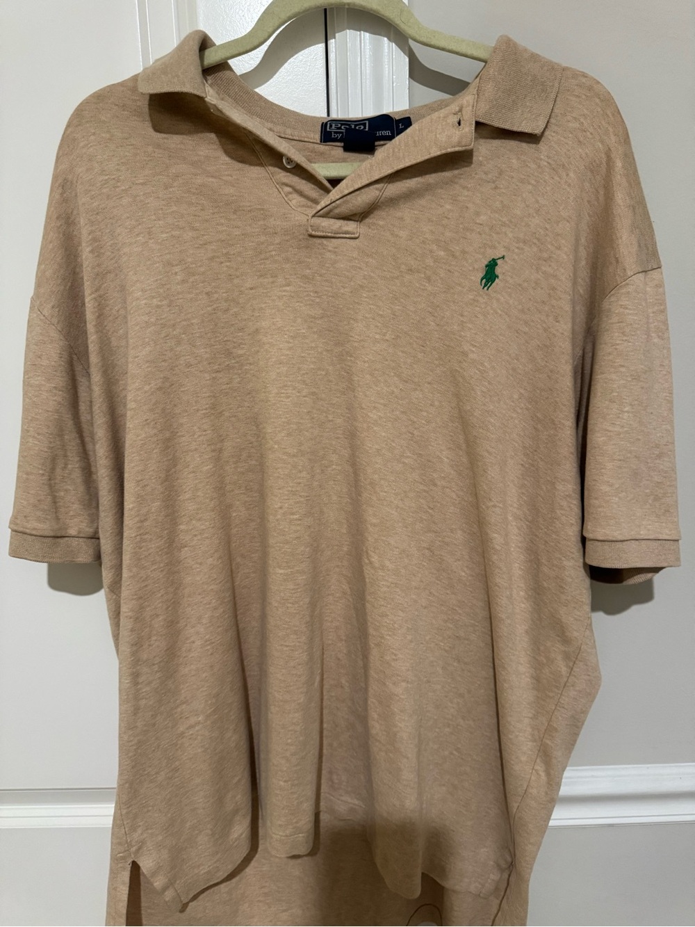 Ralph Lauren Beige Polo with Green Pony